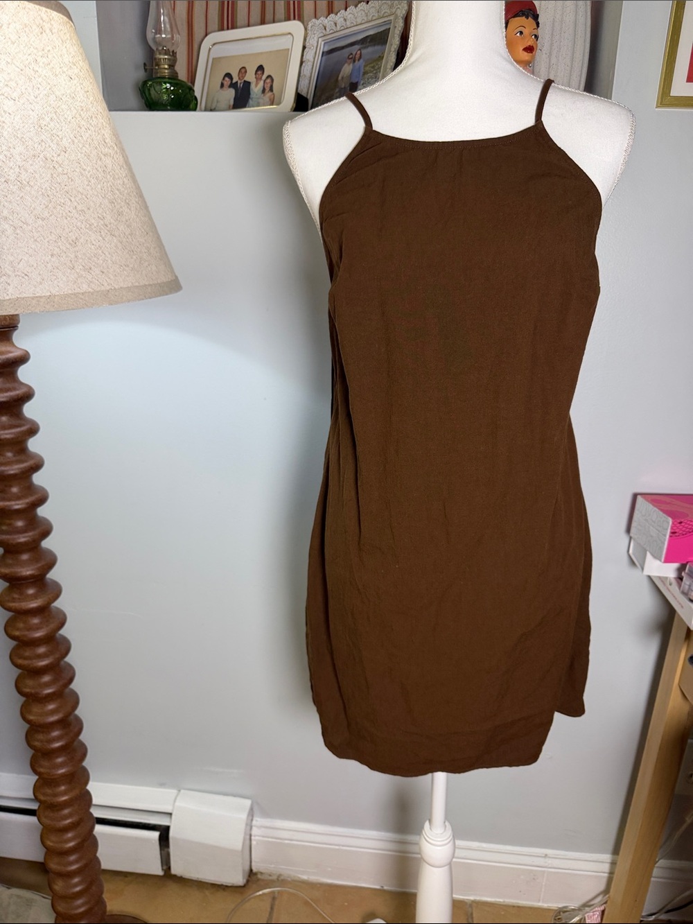 Brown Spaghetti Strap Women’s Dress